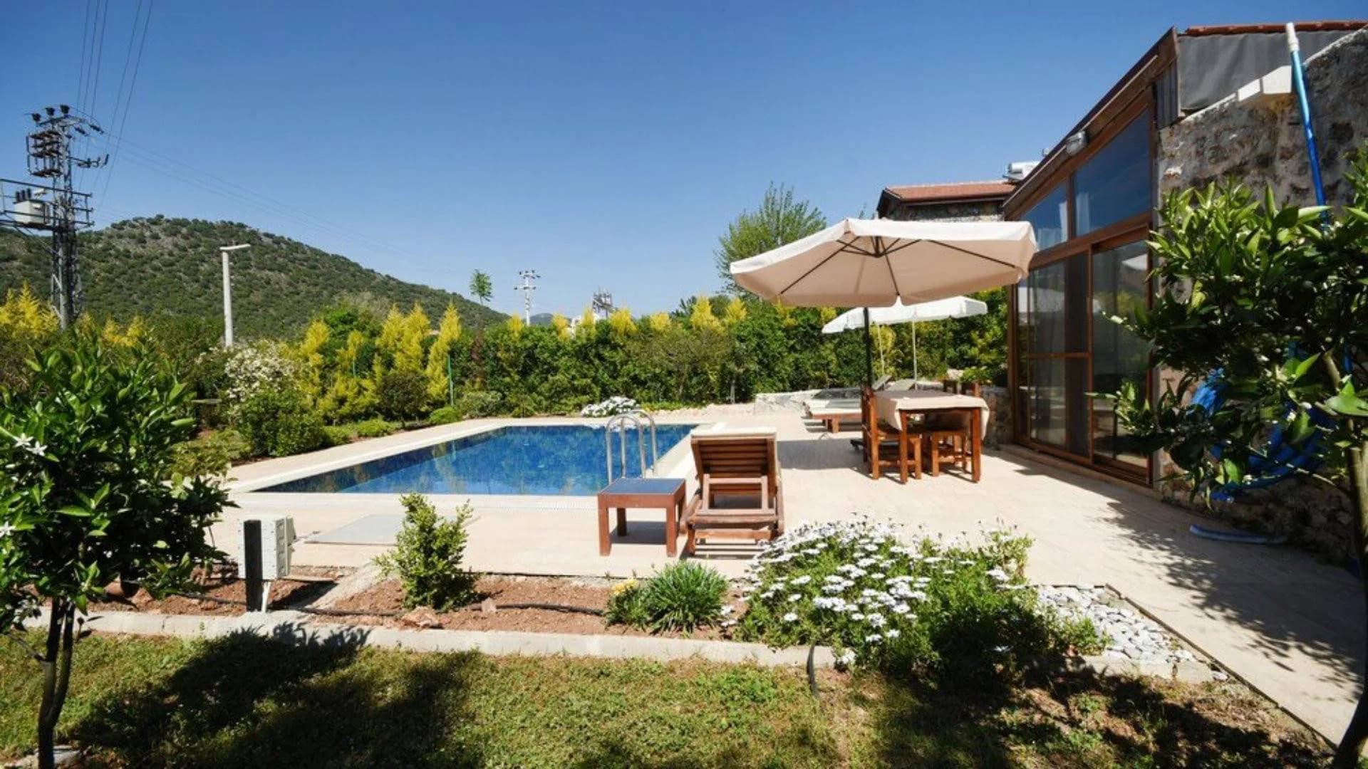 Fethiye Kayaköy'de Sakin Konumda, Özel Havuzlu, Modern Villa görsel 1