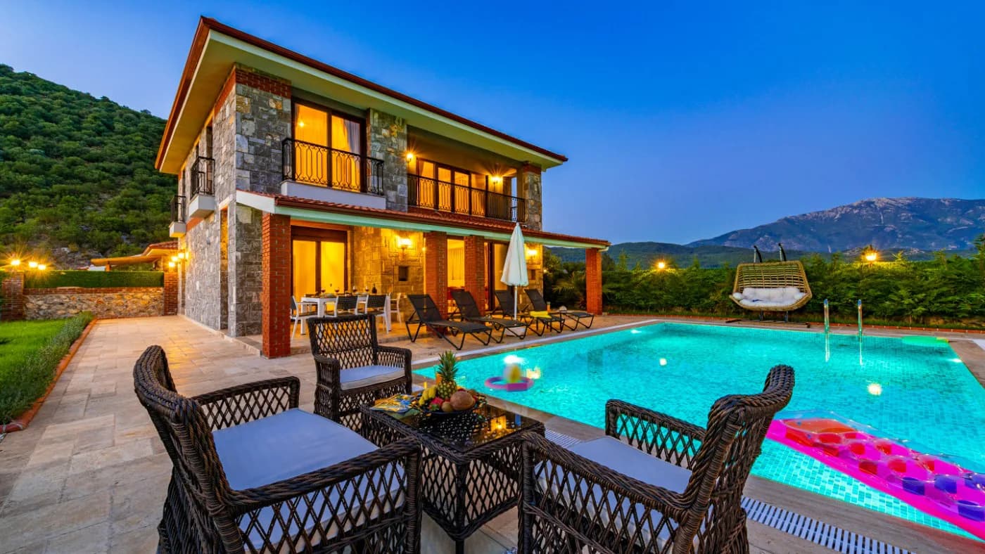 Fethiye Kayaköy'de Doğa İle İç İçe, Özel Havuzlu, 6+1 Ferah Villa görsel 3