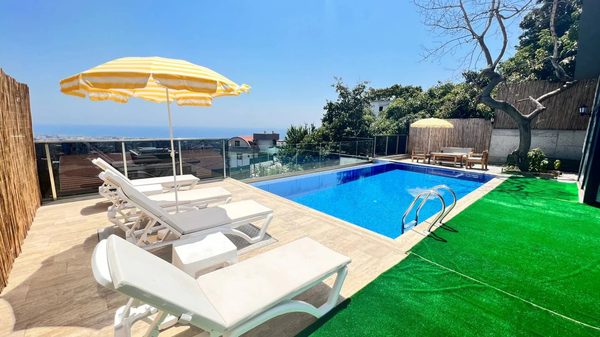 Alanya Büyükhasbahçe'de Modern Tasarımlı, Özel Havuzlu, 2+1 Villa görsel 1