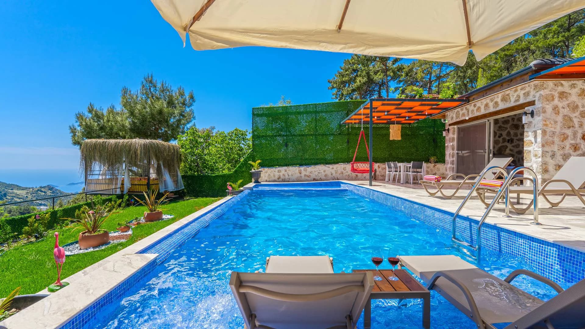 Kaş İslamlar'da Deniz Manzaralı, Sonsuzluk Havuzlu, Lüks Villa görsel 3