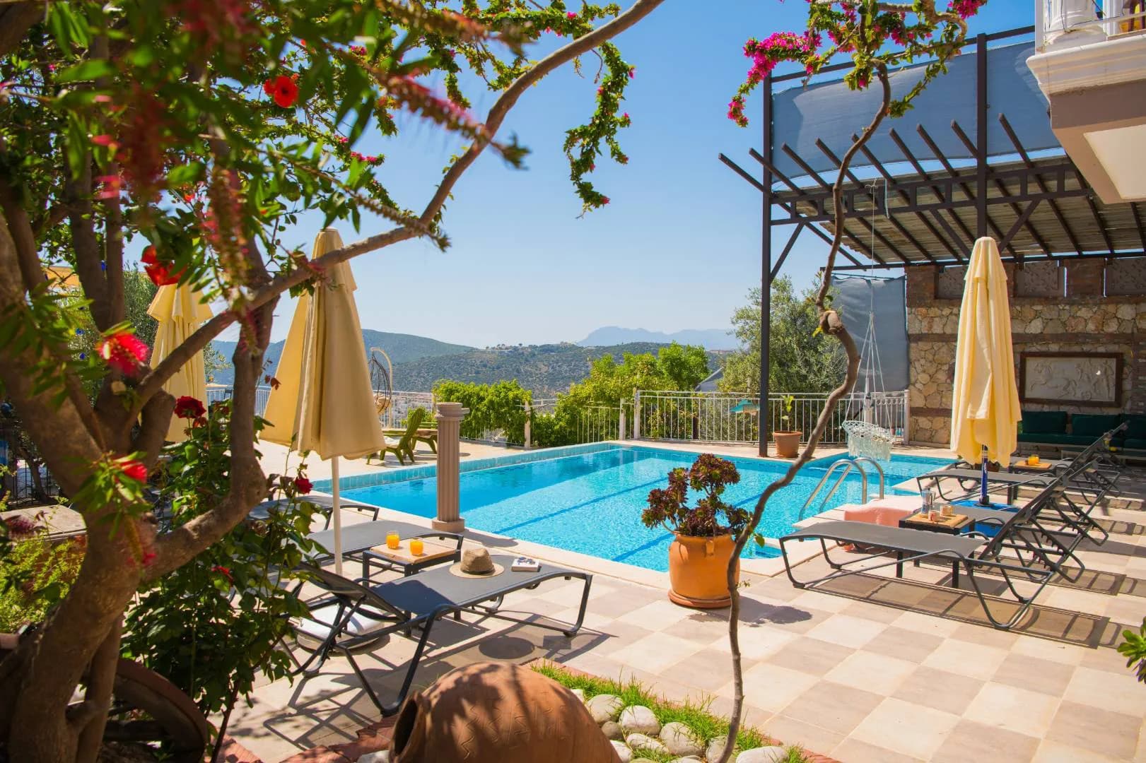 Kalkan Kördere'de Enfes Deniz Manzaralı, Özel Havuzlu, Kiralık Villa görsel 3