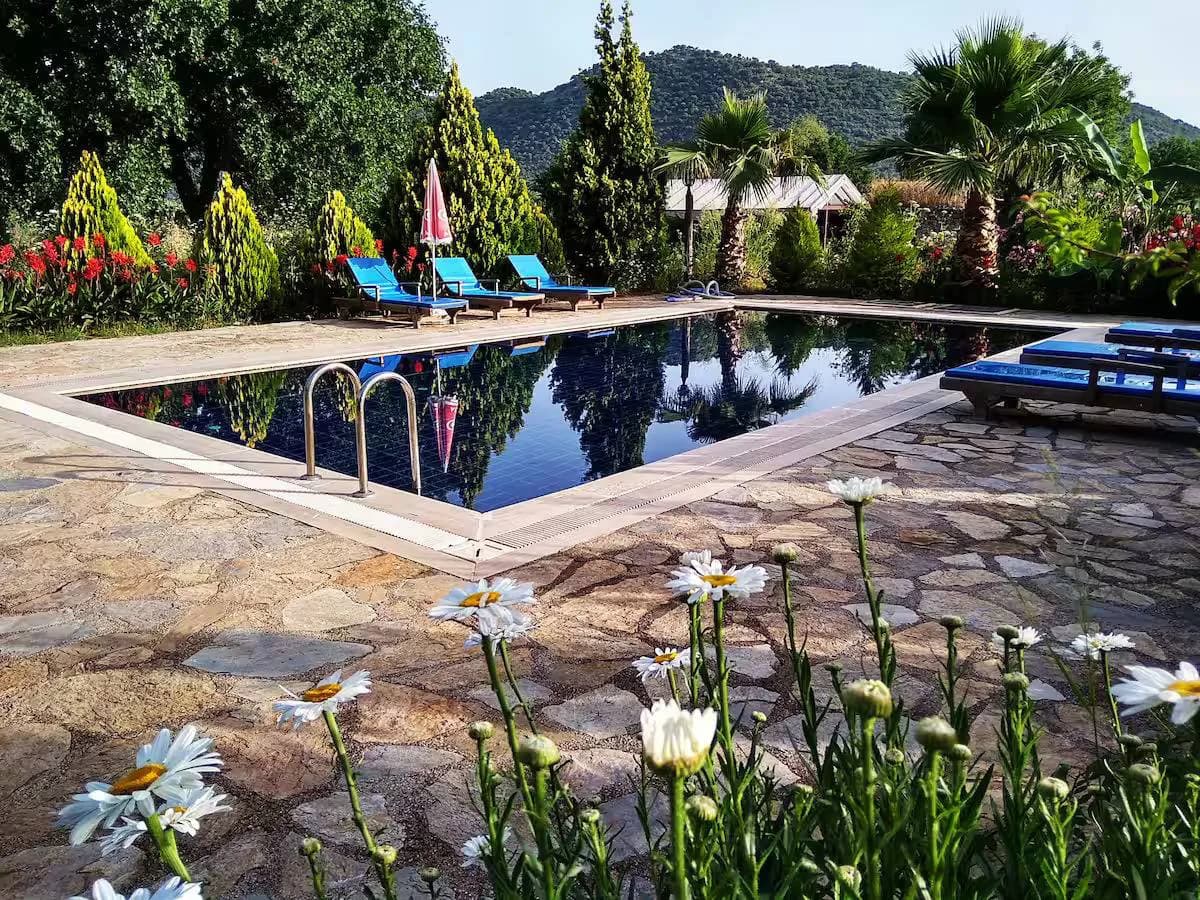 Fethiye Kayaköy'de Huzurlu Doğanın İçinde, Özel Havuzlu, Taş Villa görsel 2