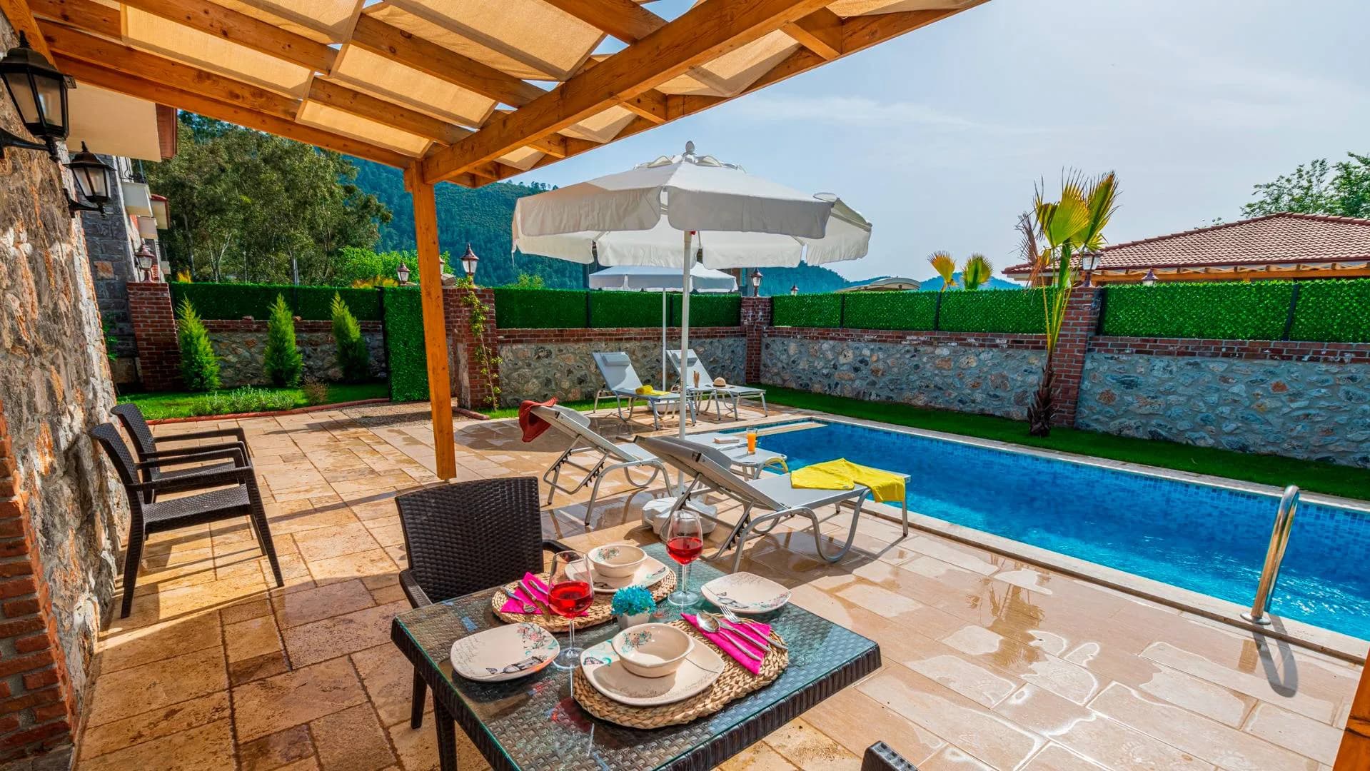 Fethiye Kayaköy'de Muhteşem Doğada, Özel Havuzlu, Konforlu Kiralık Villa görsel 3