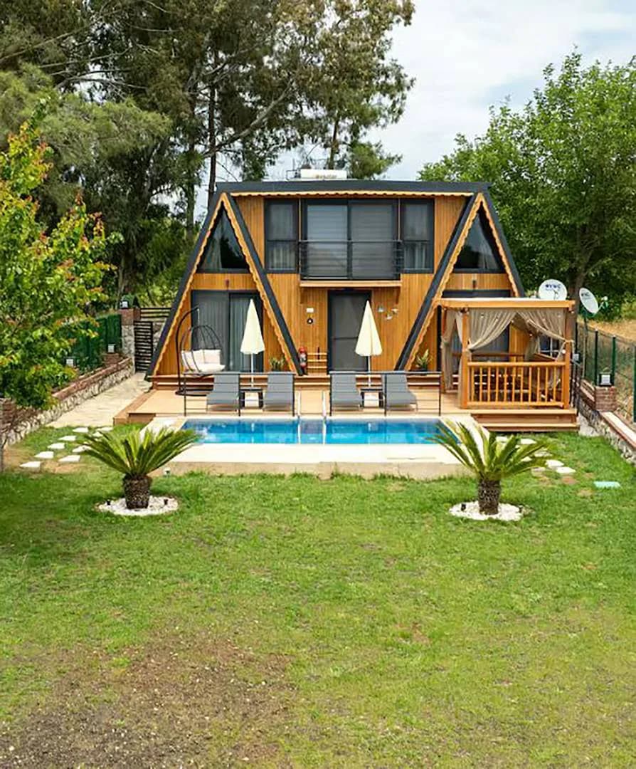 Marmaris Hisarönü'nde Doğa İle İç İçe, Özel Havuzlu, 3+1 Bungalov görsel 1