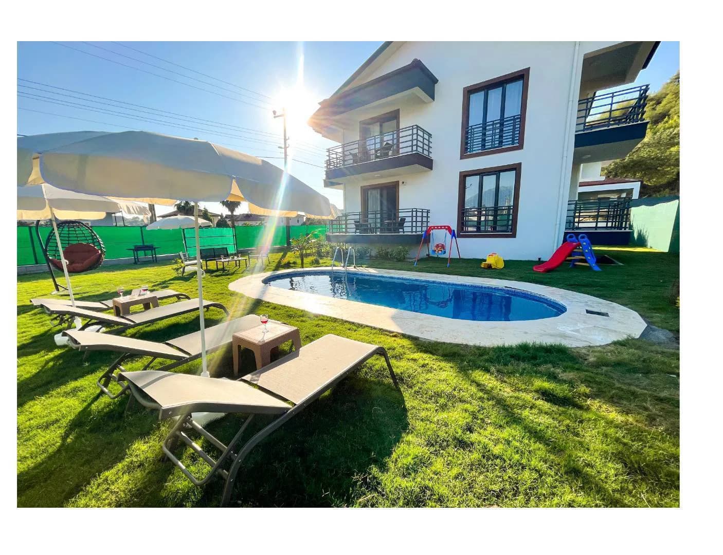 Fethiye Çiftlik'te Plaja Yürüme Mesafesinde, Özel Havuzlu, Kiralık Villa görsel 2