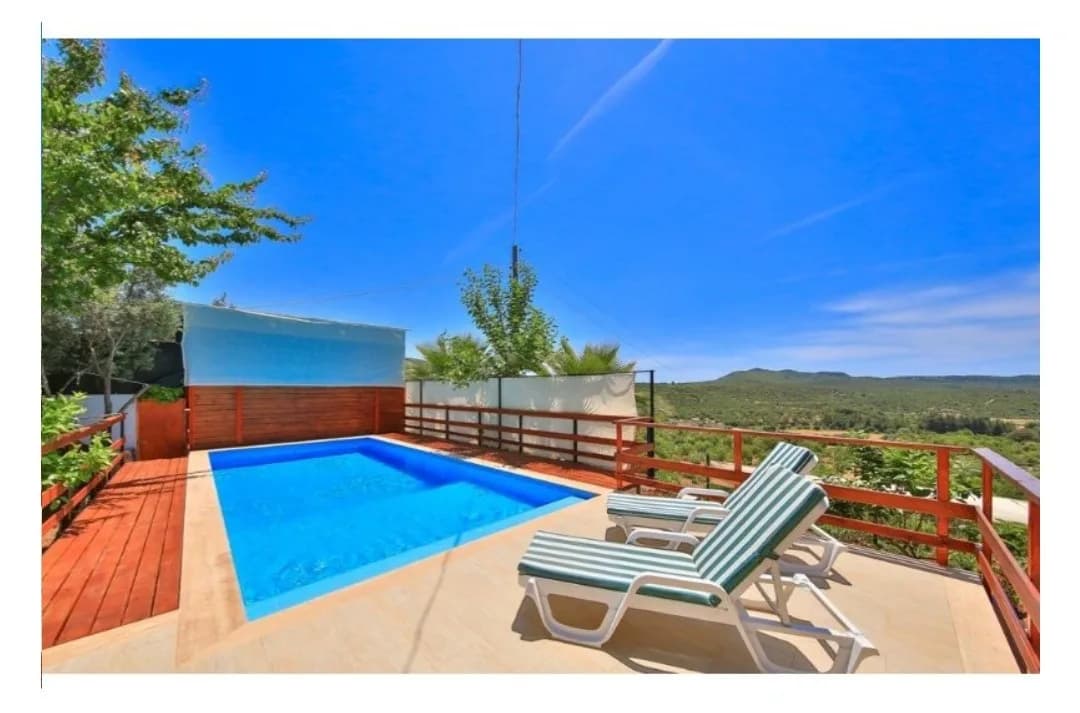 Kaş Çukurbağ'da Dağ Manzaralı, Özel Havuzlu, Kiralık Otantik Villa görsel 2