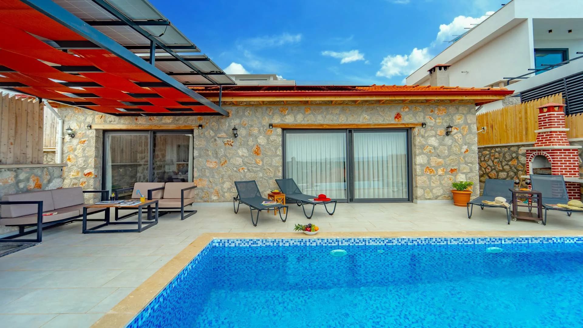 Kaş Bezirgan'da Enfes Deniz Manzaralı, Özel Havuzlu, Taş Villa görsel 3