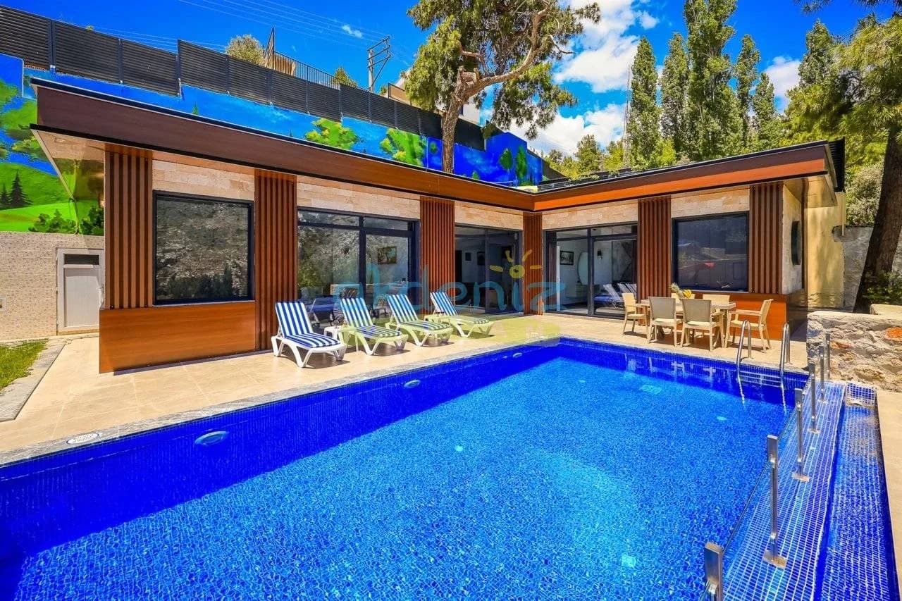 Kaş İslamlar'da Enfes Doğa Manzaralı, Özel Havuzlu, Kiralık Villa görsel 2