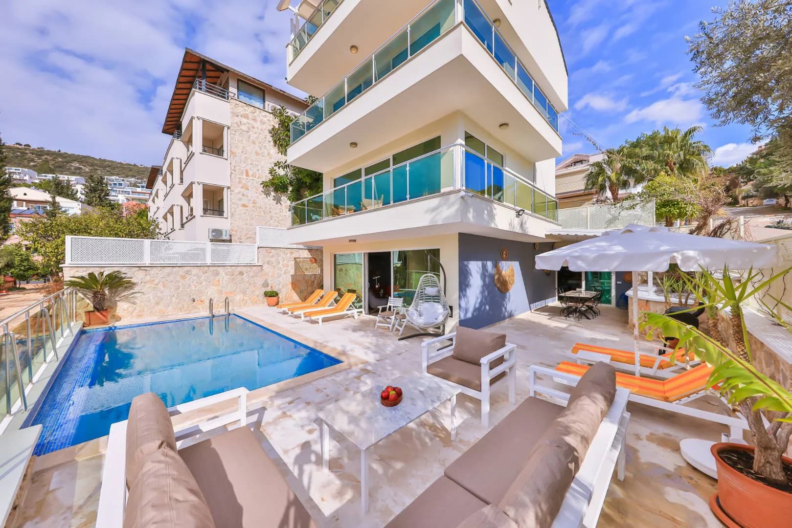 Kaş Kalkan'da Deniz Manzaralı, Özel Havuzlu, 3+1 Villa görsel 2