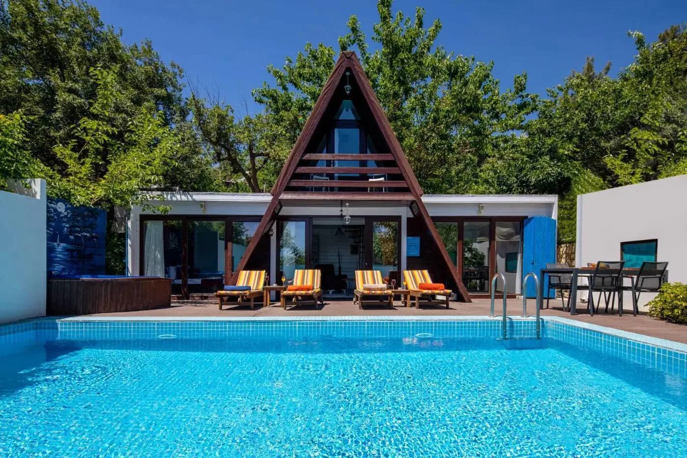 Kaş İslamlar'da Deniz Manzaralı, Özel Havuzlu, Jakuzili, Kiralık Villa görsel 2