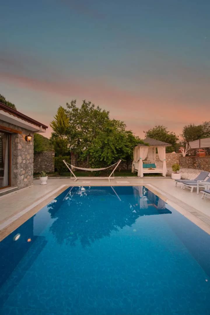Fethiye Kayaköy'de Doğa İle İçiçe, Özel Havuzlu, Jakuzili Villa görsel 3
