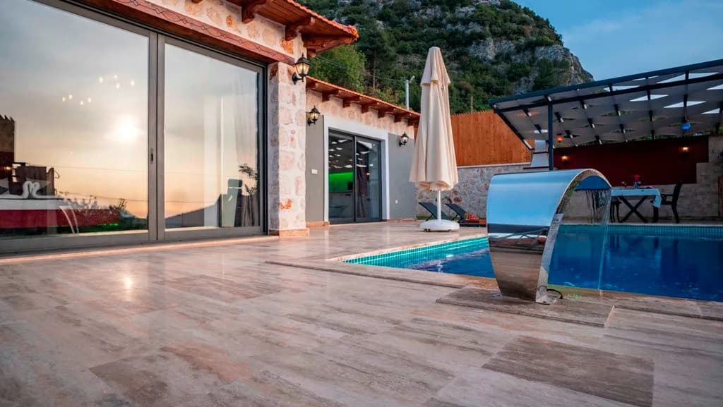 Kaş İslamlar'da Gözlerden Uzak, Özel Havuzlu, Jakuzili, Taş Villa görsel 2