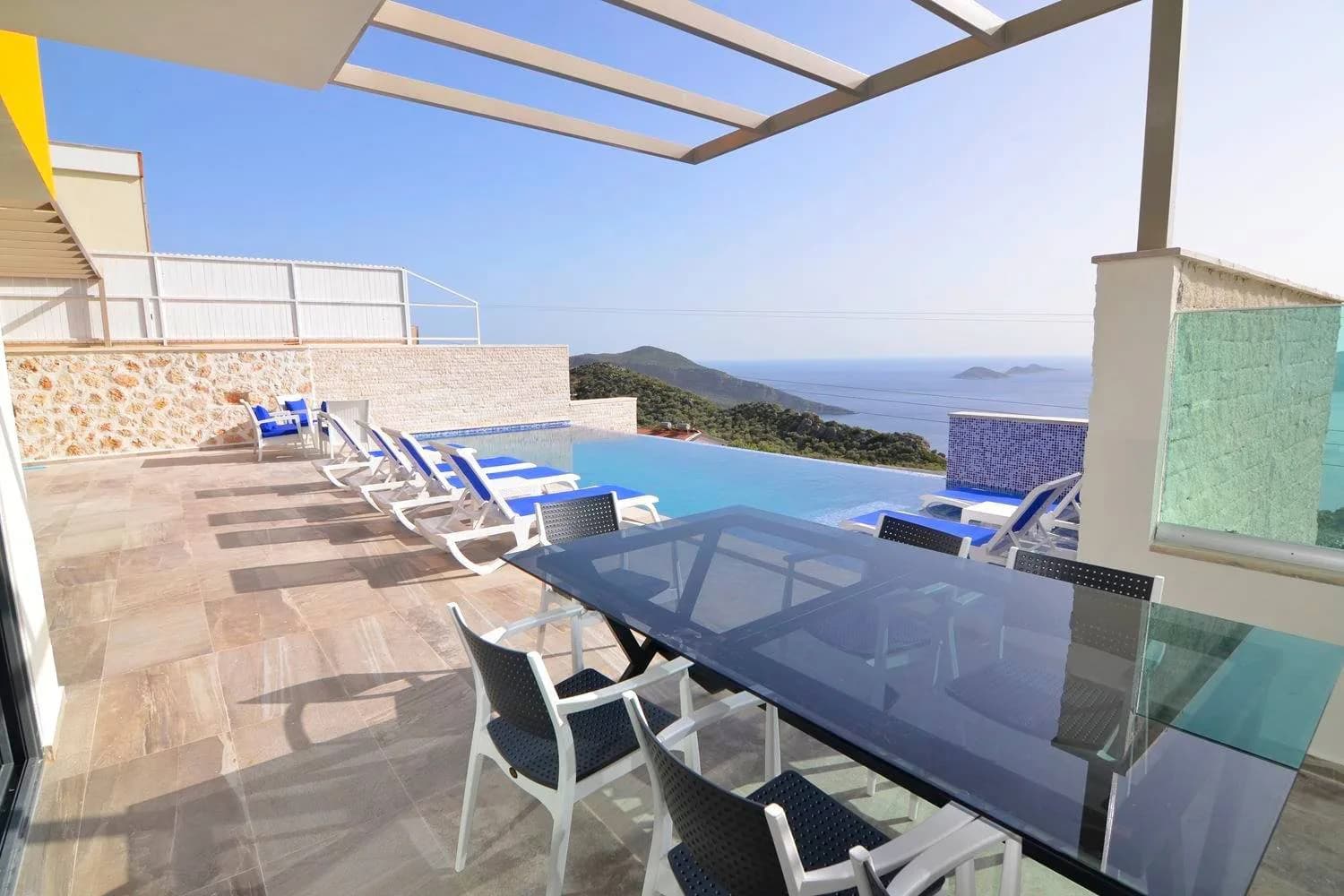 Kaş Kördere'de Muhteşem Deniz Manzaralı, Özel Havuzlu, Modern Villa görsel 3