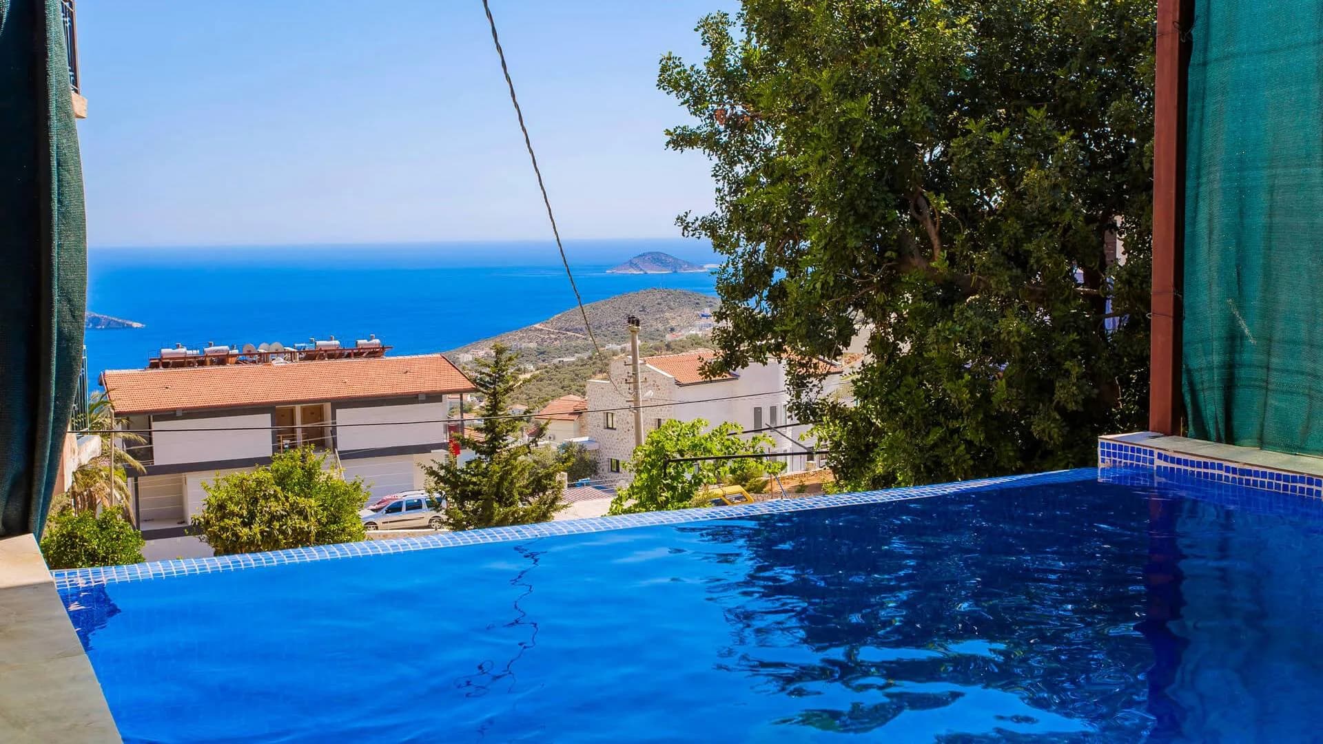 Kalkan Akbel'de Deniz Manzaralı, Özel Havuzlu, Kiralık Balayı Villası görsel 2