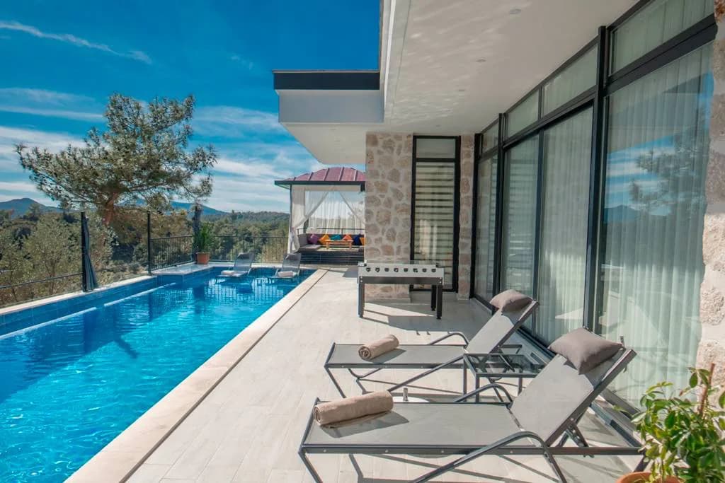 Kaş İslamlar'da Doğayla Baş Başa, Özel Havuzlu, Lüks Villa görsel 2