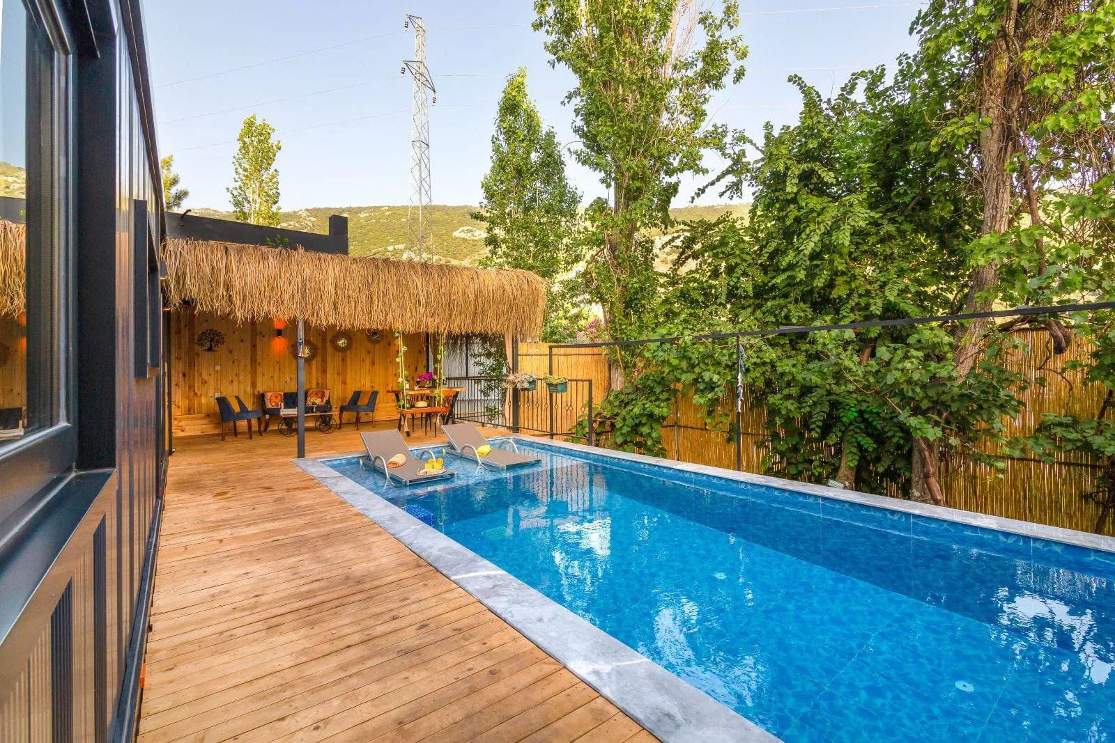 Kaş İslamlarda Minimalist Tasarımlı, Özel Havuzlu, 1+1 Tiny House görsel 2