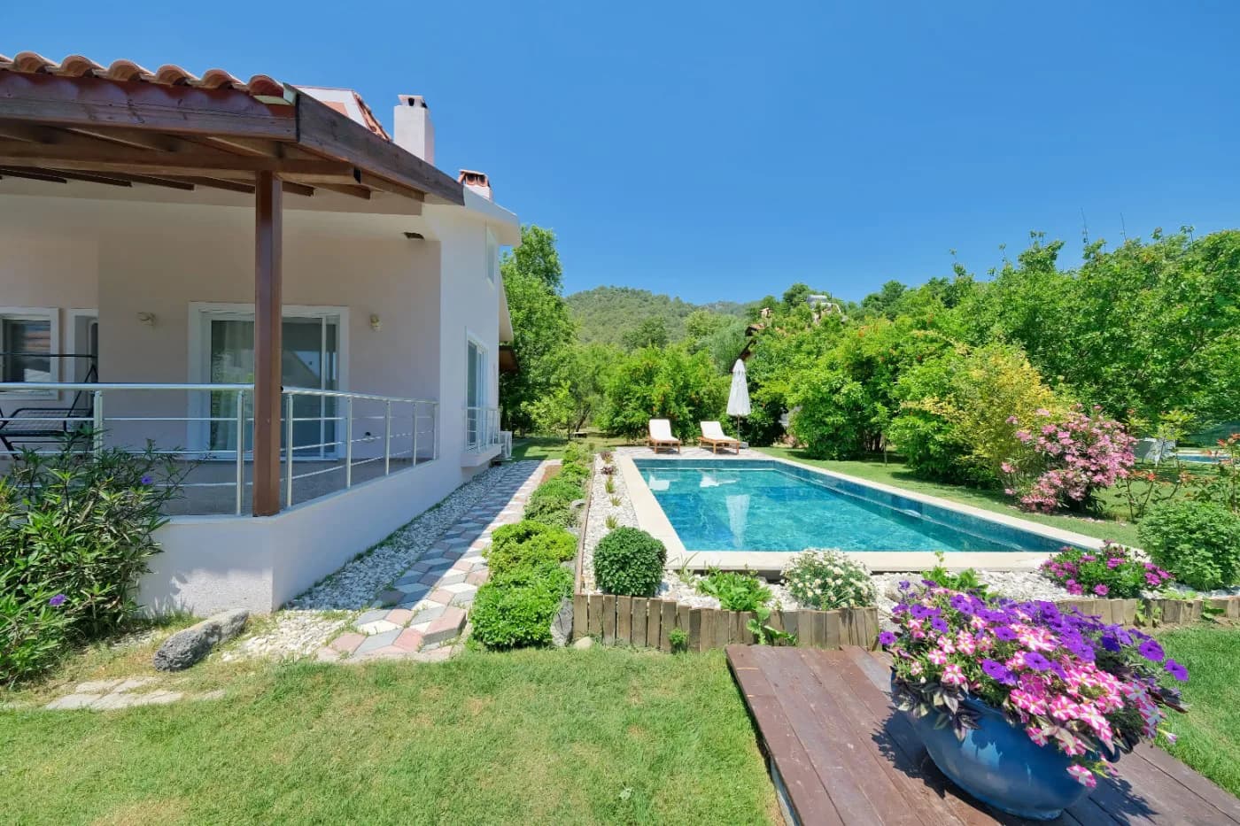 Fethiye İnlice'de Harika Doğa Manzaralı, Özel Havuzlu, 6 Kişilik Villa görsel 3