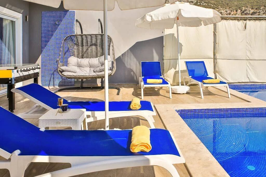 Kaş İslamlar'da Eşsiz Deniz Manzaralı, Özel Yüzme Havuzlu, Kiralık Villa görsel 3
