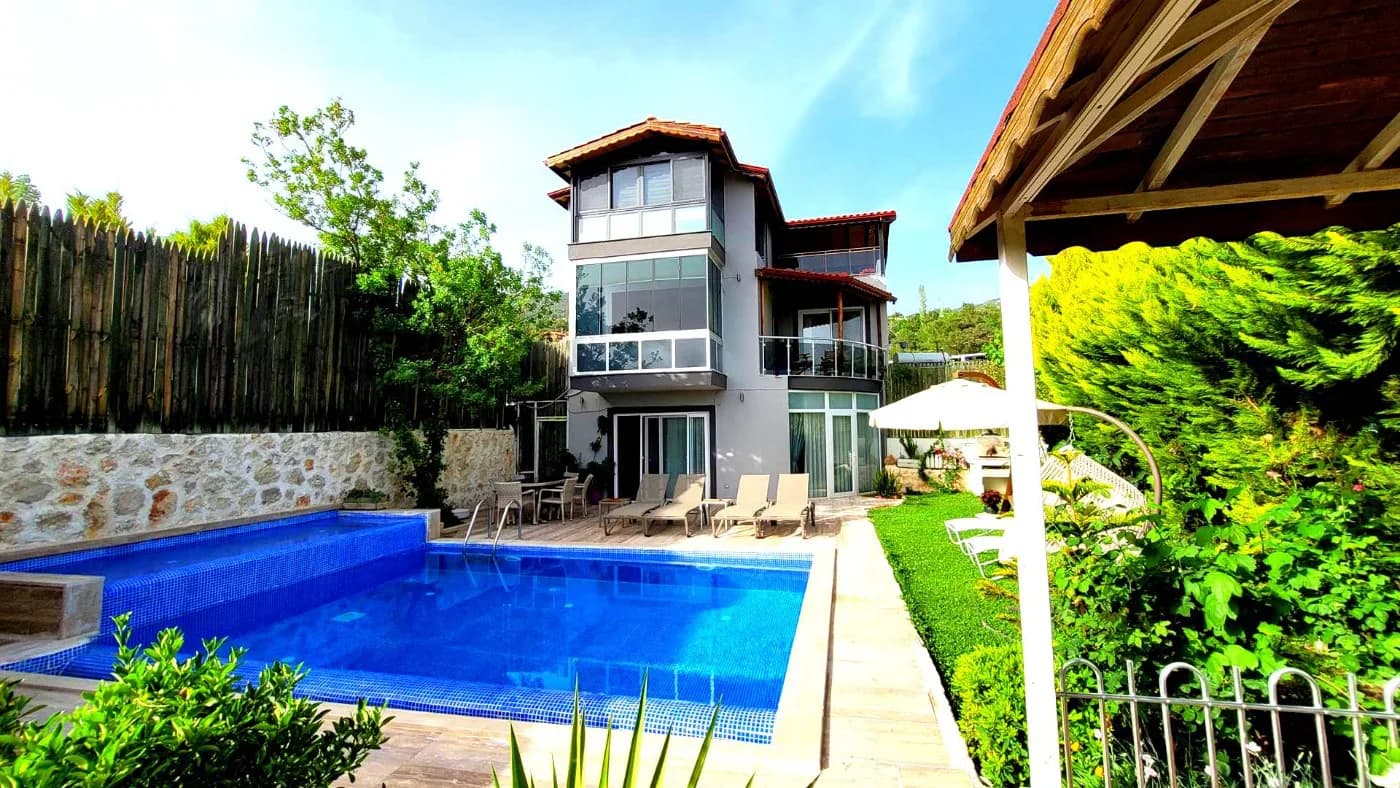 Kaş İslamlar'da Doğa Manzaralı, Özel Havuzlu, Modern Villa görsel 2