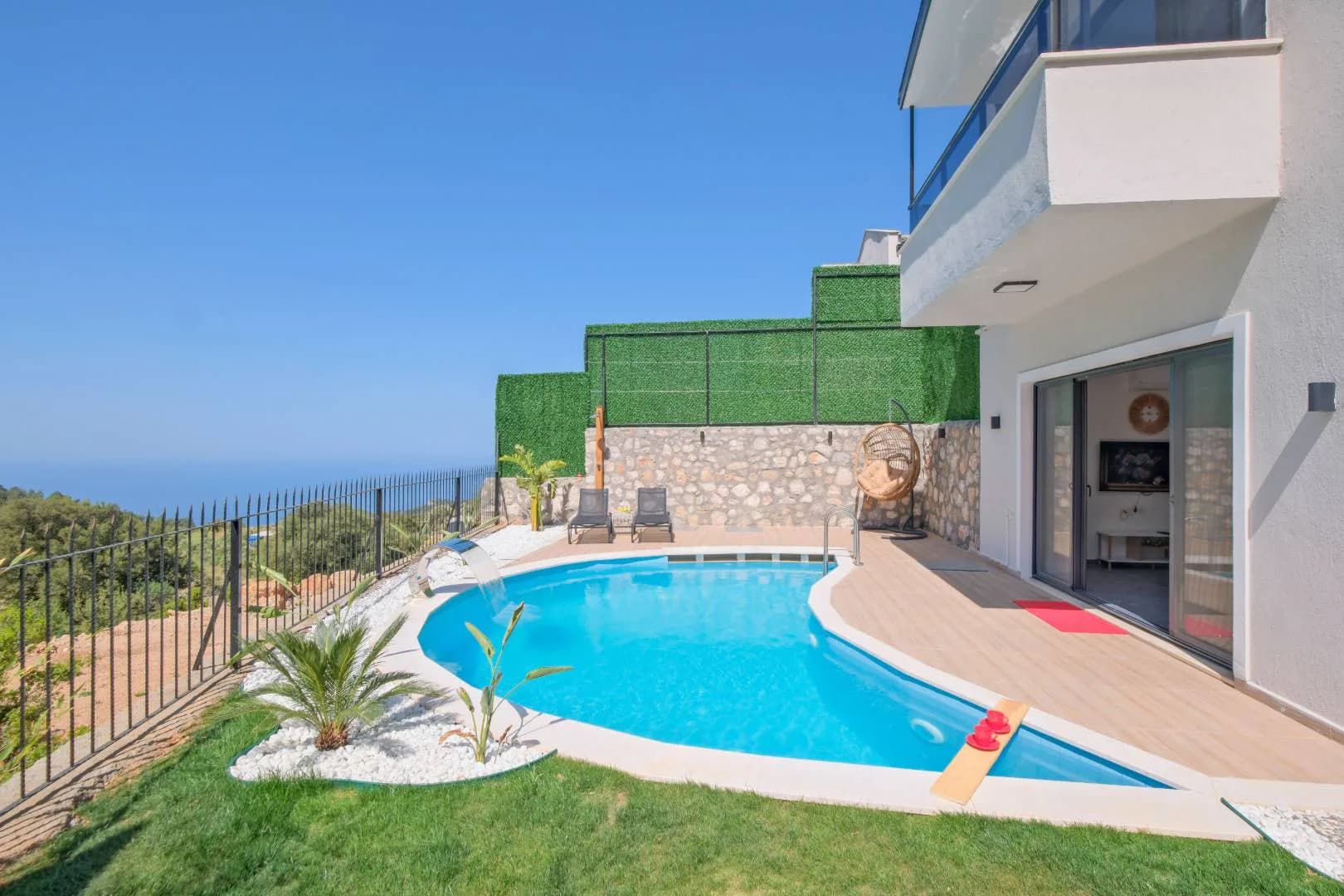 Fethiye Karaağaç'ta Dağ ve Doğa Manzaralı, Özel Havuzlu, Tatil Villası görsel 2