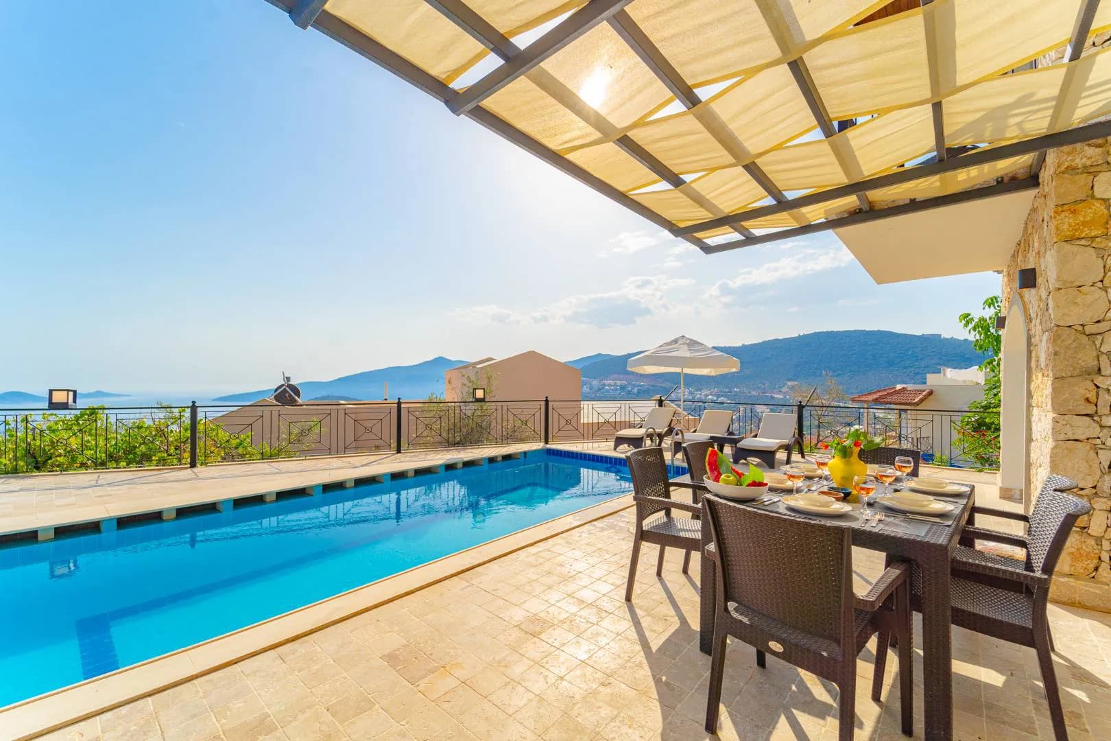 Kaş Kalkan'da Sonsuz Deniz Manzaralı, Özel Havuzlu, Modern Villa görsel 3