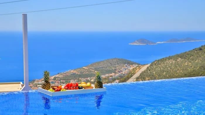 Kaş İslamlar'da Doğa ve Deniz Manzaralı, Özel Havuzlu, Kiralık Villa görsel 2