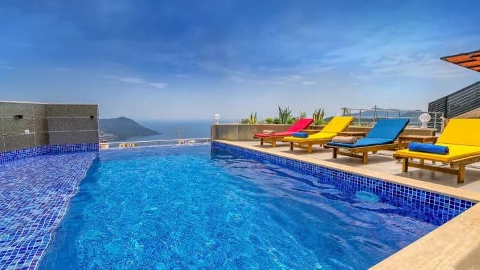 Kaş İslamlar'da Deniz ve Doğa Manzaralı, Özel Havuzlu, Kiralık Villa görsel 2