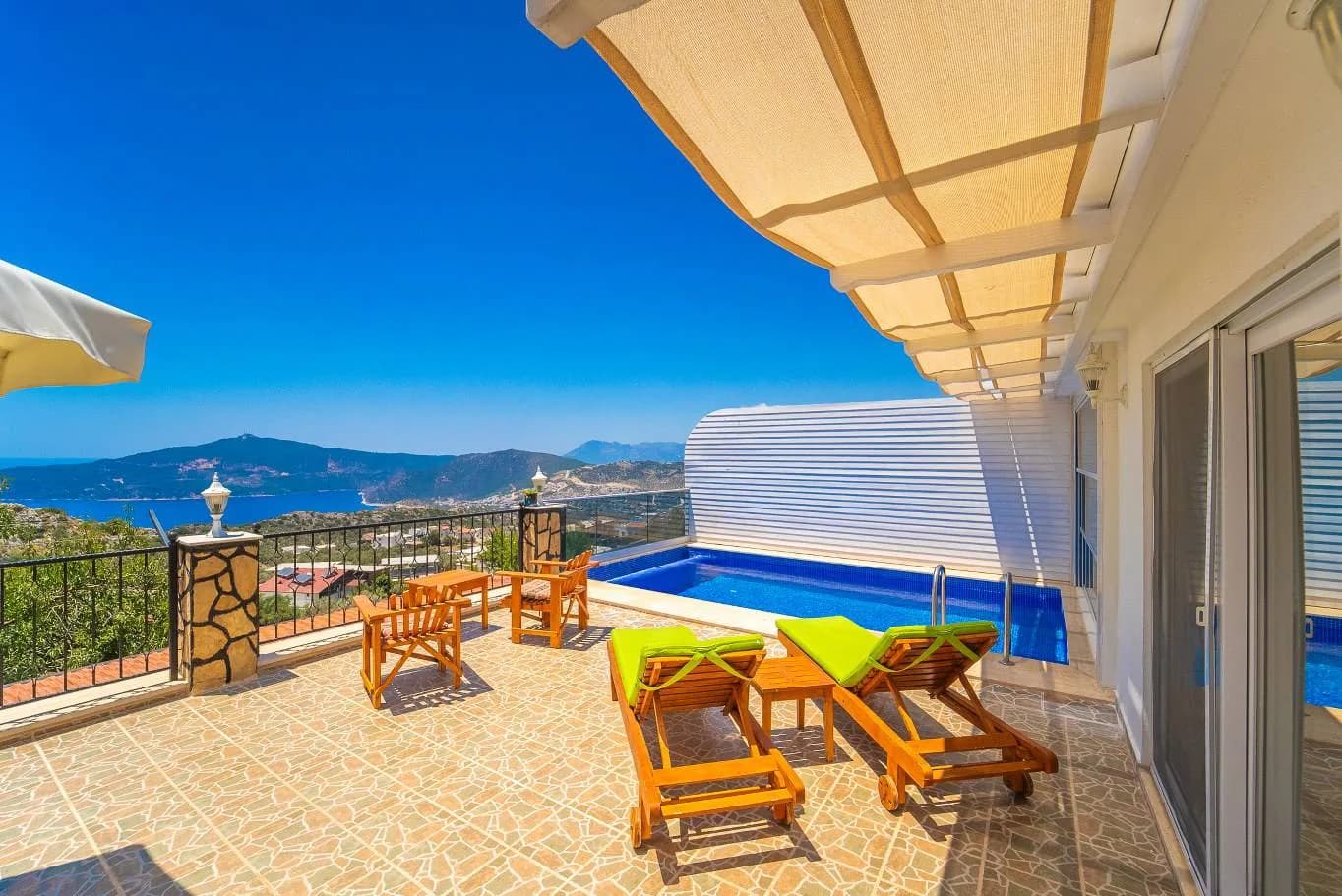Kaş Bezirgan'da Sakin Konumda, Özel Havuzlu, 4 Kişilik Villa görsel 3
