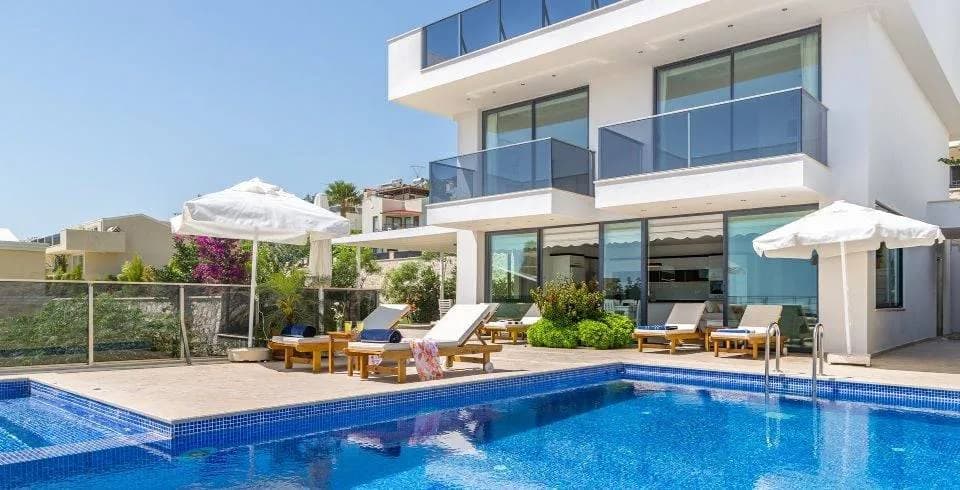 Kaş Kalkan'da Muhteşem Deniz Manzaralı, Özel Havuzlu, 5+1 Villa görsel 3