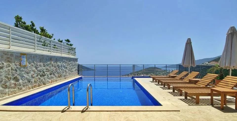 Kaş Kalkan'da Muhteşem Deniz Manzaralı, Özel Havuzlu, 5+1 Villa görsel 2