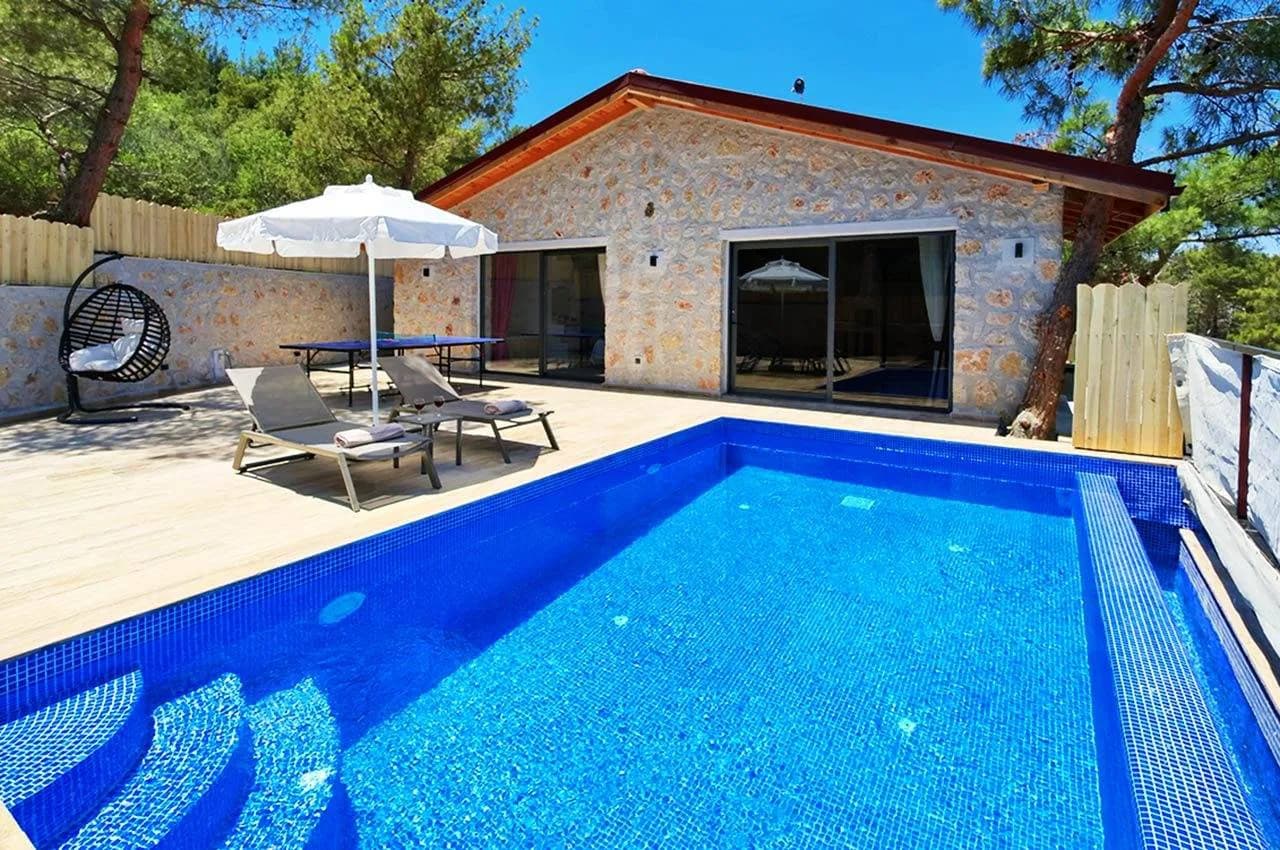 Kaş İslamlar'da Muhteşem Doğada, Özel Havuzlu, 2 Kişilik Villa görsel 3