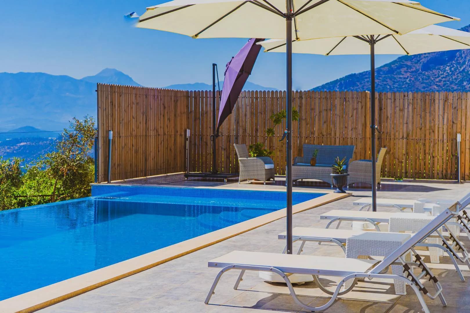 Kaş Üzümlü'de Dağ ve Doğa Manzaralı, Özel Havuzlu, Modern Villa görsel 3