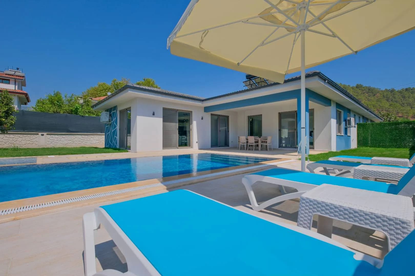 Fethiye İnlice'de Sakin Konumda, Özel Havuzlu, İkiz Villa görsel 3