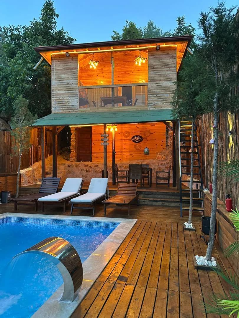 Kaş Aklar'da Balayı Çiftlerine Uygun, Özel Havuzlu, Ahşap Villa görsel 2