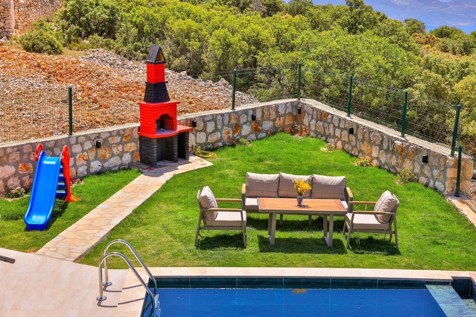 Kaş Gökçeören'de Göz Alıcı Deniz Manzaralı, Özel Havuzlu, 2+1 Villa görsel 3