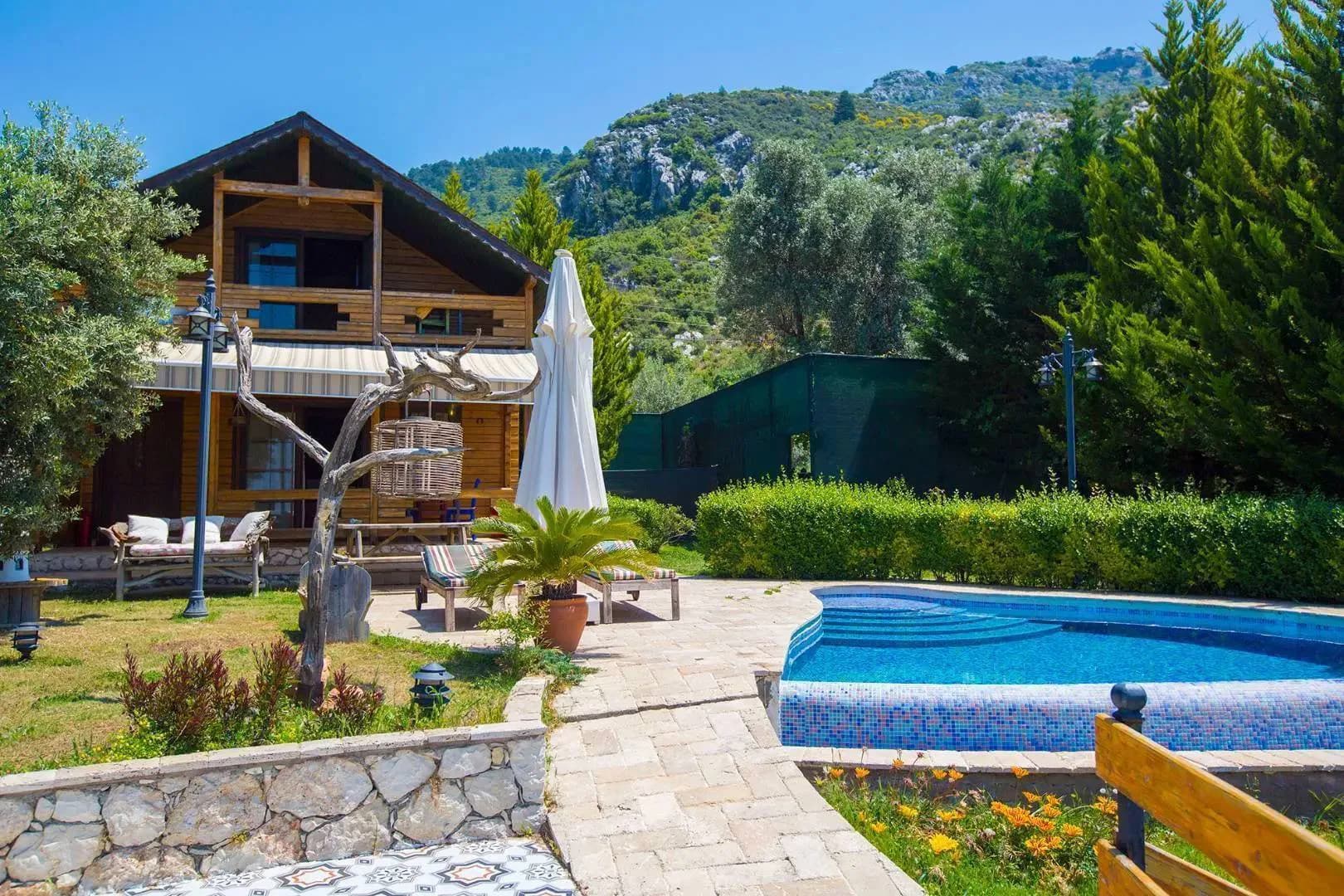 Kaş İslamlar'da Eşsiz Manzaralı, Özel Havuzlu, Jakuzili, Kiralık Villa görsel 3