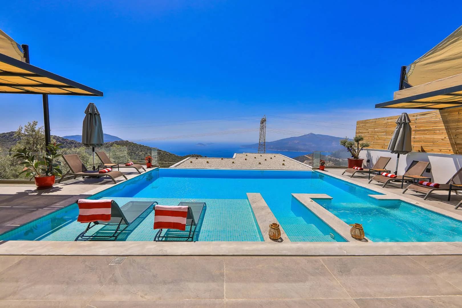 Kaş Kördere'de Deniz Manzaralı, Özel Havuzlu, Jakuzili Villa görsel 3
