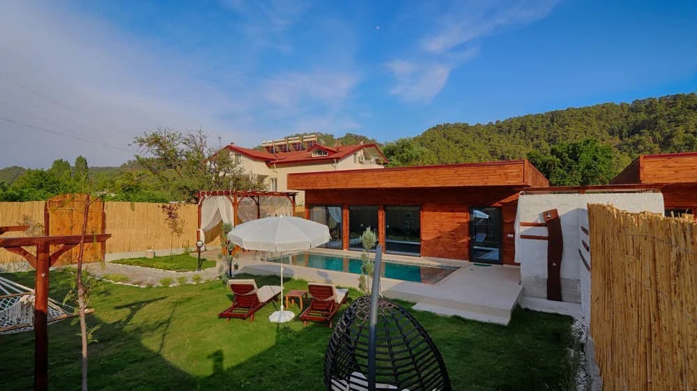 Fethiye İnlice'de Doğa Manzaralı, Özel Havuzlu, Jakuzili Villa görsel 3