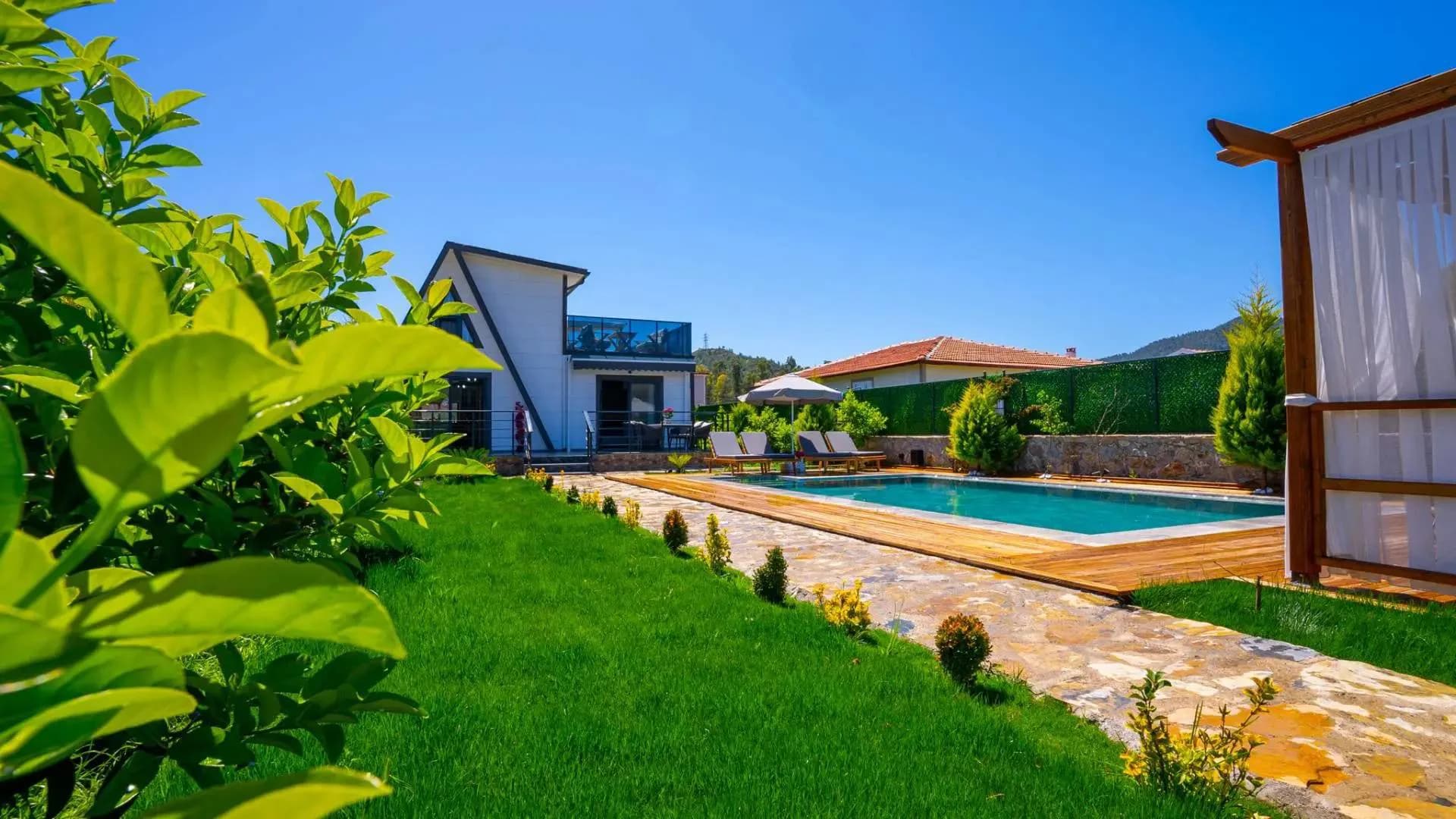 Muğla Marmaris'te Harika Doğada, Isıtmalı Havuzlu, Kiralık Bungalov görsel 2