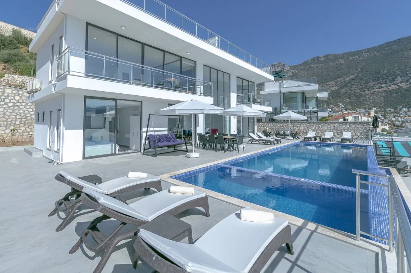 Kalkan'da Deniz ve Doğa Manzaralı, Sonsuzluk Havuzlu, Jakuzili Villa görsel 3