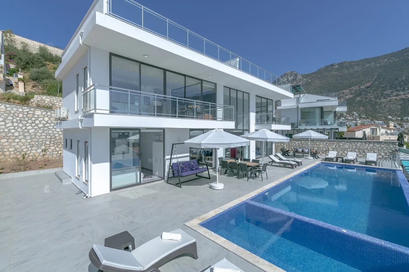 Kalkan'da Deniz ve Doğa Manzaralı, Sonsuzluk Havuzlu, Jakuzili Villa görsel 2