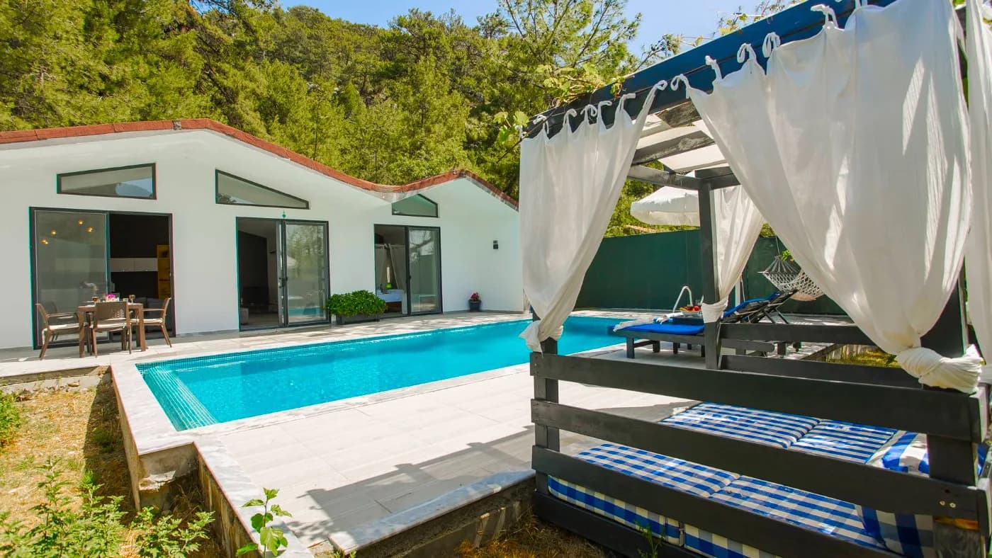 Kaş İslamlar'da Doğa İçerisinde, Özel Havuzlu, Romantik Villa görsel 3