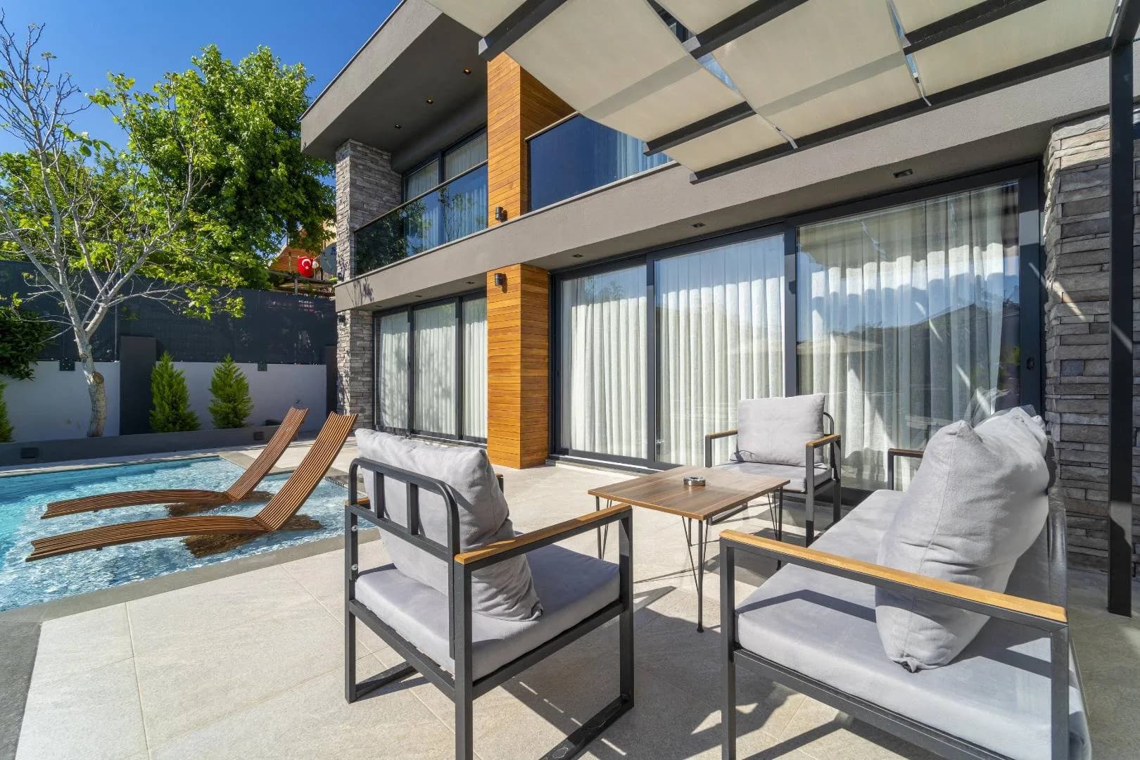 Fethiye Yeni'de Modern Tasarımlı, Özel Havuzlu, 8 Kişilik Villa görsel 2