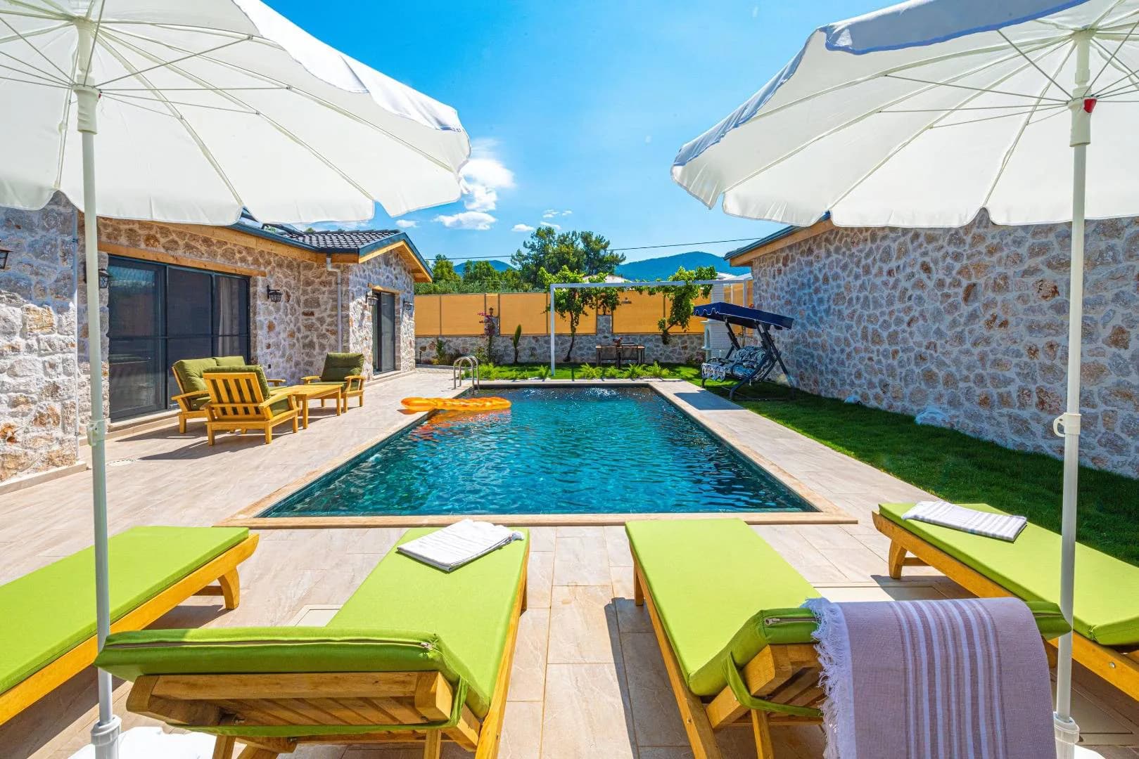 Fethiye Eldirek'te Taş Mimarili, Özel Havuzlu, 4 Kişilik Villa görsel 2