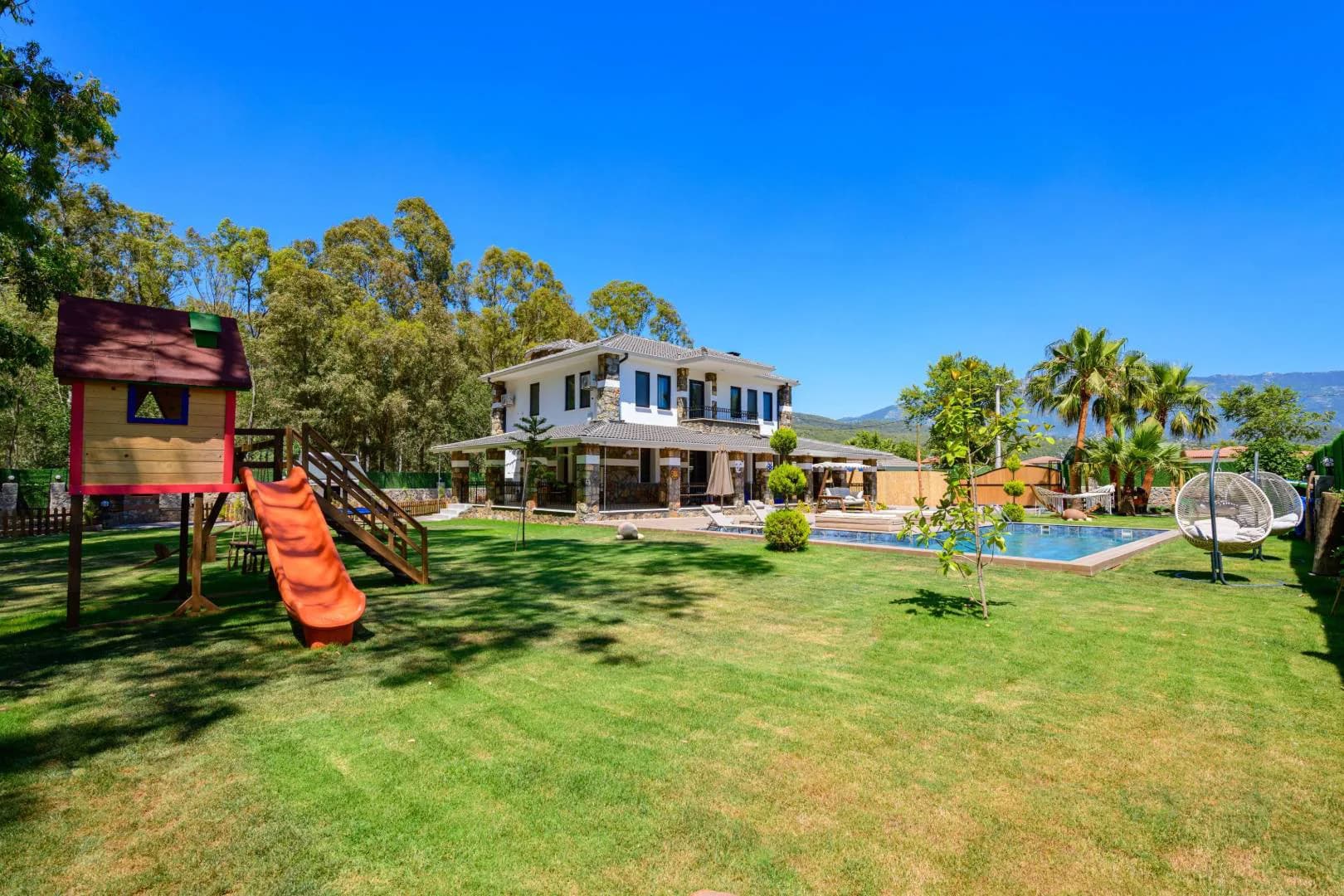 Fethiye Kayaköy'de Görkemli Tasarıma Sahip, Özel Havuzlu, Kiralık Malikane görsel 3